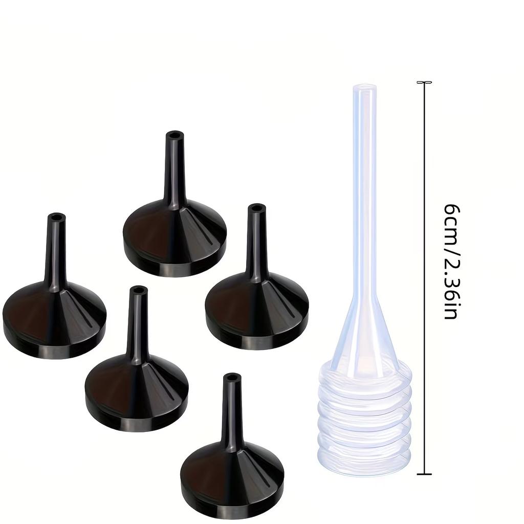 6pcs Metal Funnel and Straw Set for Perfume and Essential Oils, Easy Dispensing and Refilling Tool for Various Liquids