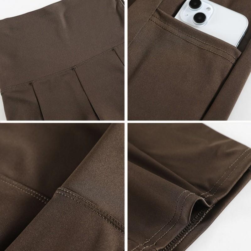 Women's High Waisted Slimming Yoga Shorts Built-in Pockets Tight Fitting Bottom Safety Pants Shark Pants Sports Fitness Shorts With Pocket