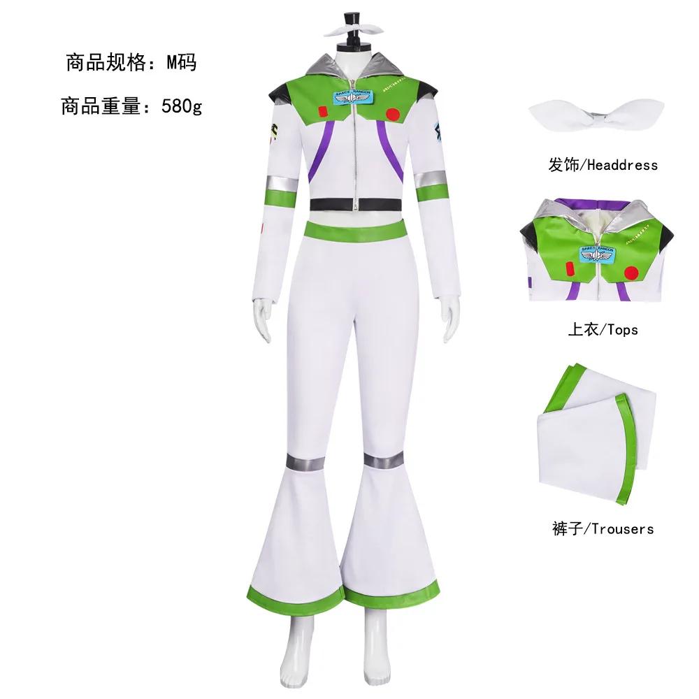 Movie Woman Buzz Cosplay Costume Lightyear White Jumpsuit Halloween Carnival Cosplay Buzz Clothes
