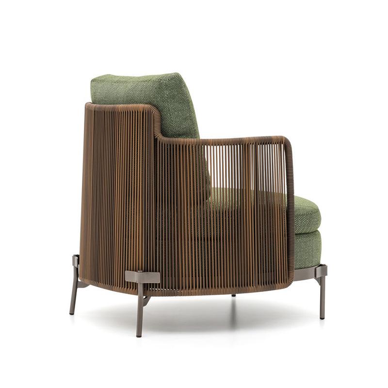 Nordic Outdoor Rattan Double Sofa for Balcony, Courtyard, Garden, or Villa.