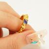 Bague ouverte 2026 Pierre Lumineuse Bague Zirconium Rétro 18K pour Femme