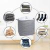 100l Large Collapsible Laundry Baskets With Handles Grey Drawstring Laundry