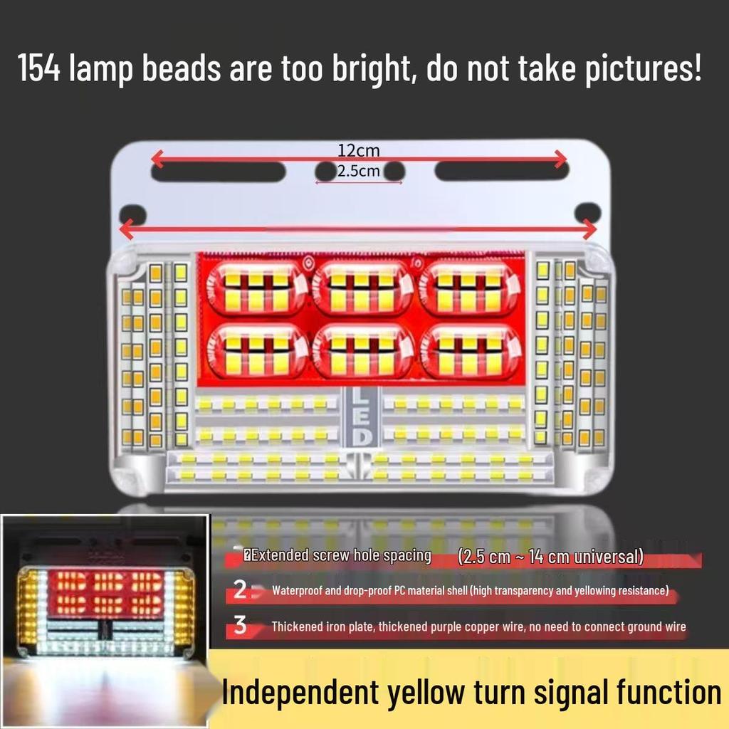 24V LED Truck Side Lights: 13 Row Waterproof Yellow Turn Signal, Super Bright Lamp Beads
