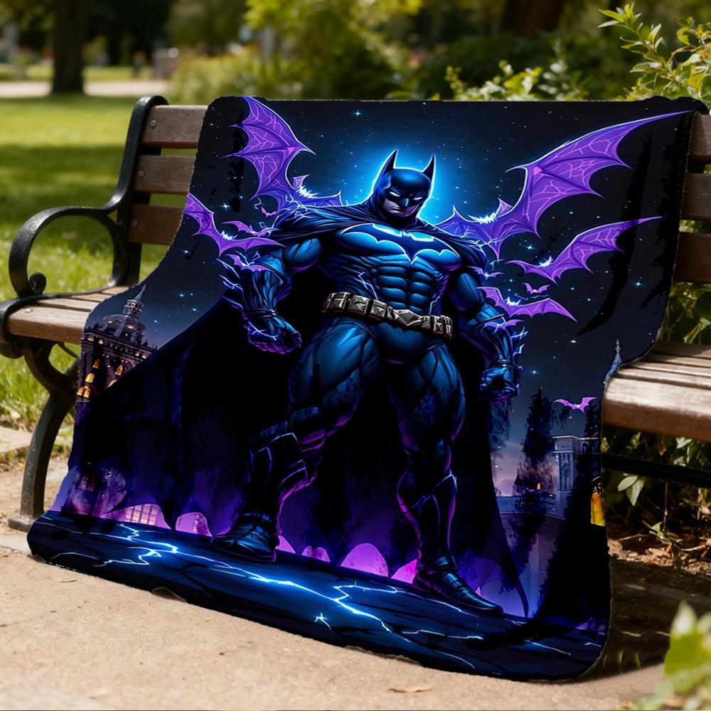 1pc Batman Outdoor Flannel Throw Blanket Soft, Lightweight & Warm for Sofa, Office