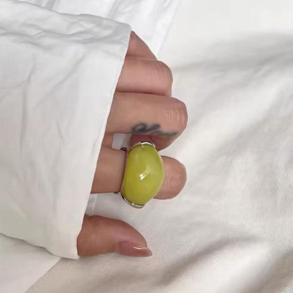 Jewelry Accessories Geometric Open Ring Korean Style Wide Finger Buckle Metal  Ring  Gift