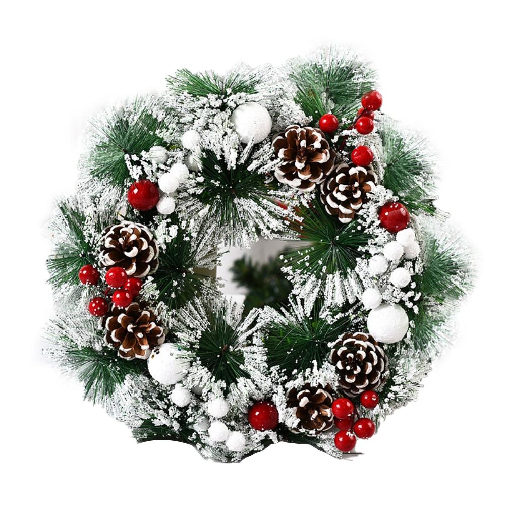 30CM Christmas Door Wreath Artificial Hanging Xmas Garland Home Window Indoor Outdoor Christmas Decor Pendant Navidad