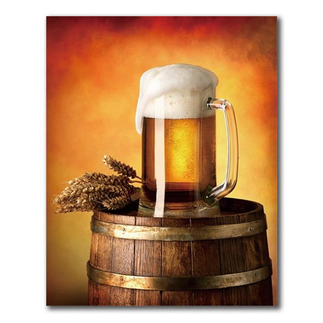 Red Wine Grape Beer Wall Art Canvas Painting Still Life Nordic Poster Print Wall Pictures Living Room Kitchen Bar Decor Cuadros