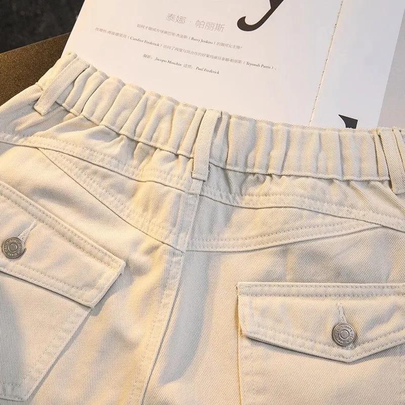 Jean Shorts Pants Women Summer Versatile Vintage Loose Large Size Casual Wide Leg Pants Shorts