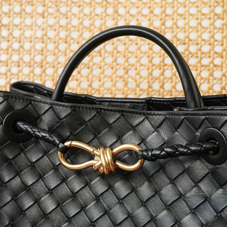 Retro-Tragetasche aus echtem Leder mit Metallknoten – Umhängetasche mit großem Fassungsvermögen