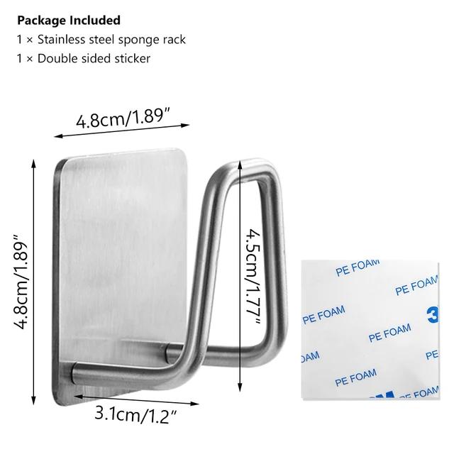 

Новый держатель для кухонных губок, самоклеящаяся полка для сушки губок для раковины, держатель для хранения из нержавеющей стали 304, аксессуар для кухонной раковины серебряный
