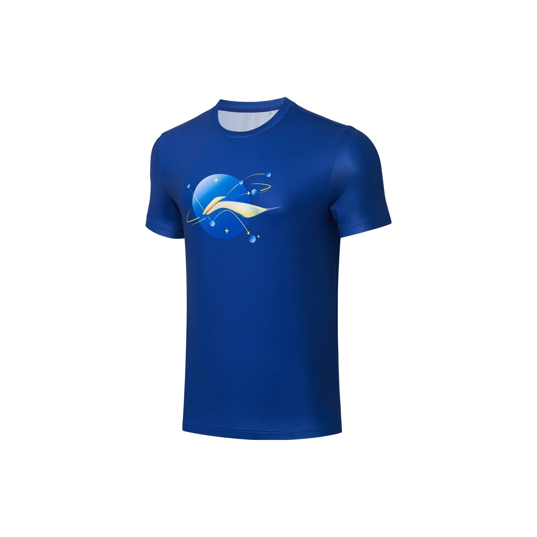 Li Ning T Shirt Unisex Shadow Purple Blue ATST029-4 S