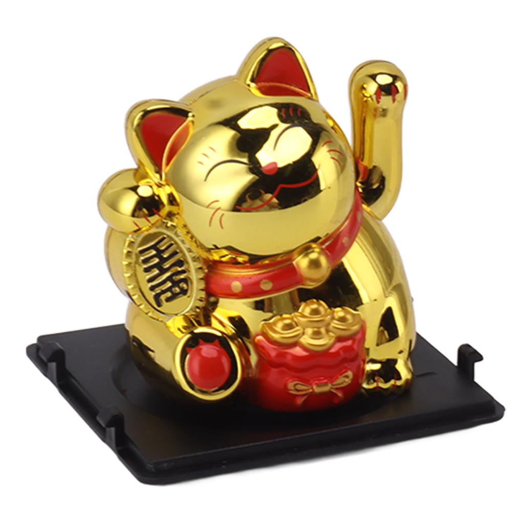 2 Inch Lucky Fortune Cat Vivid Lovely Solar Fortune Cat Statue for Decorating Front Desk Car Business Openings