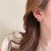 925 Silver Needle Oil Floral Stud Earrings Korean Style Flower Design Drop Earrings  Party