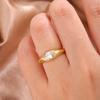 Glossy Inlaid Horse Eye Shape Colored Zircon Ladies Ring-Valentine's Day Gift-non-fading-not Sensitive