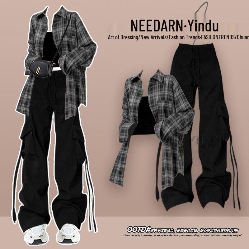 

Casual Sporty Sassy Matching Set: Summer Cargo Pants & Shirt Outfit 2XL for 60.5-70kg