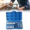 Complete 34Pieces 3/8'' Drive Socket and Bit Kit Male / Female with Storage Box for Home Repairs and Professional Use
