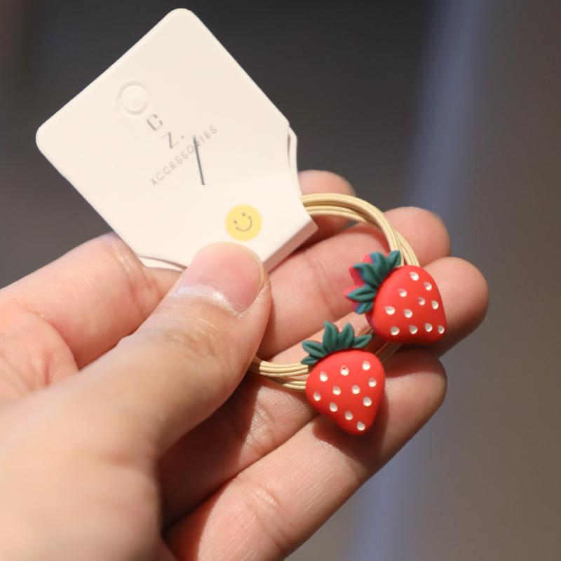 2PCS Cute Cartoon Avocado Watermelon Princess Headwear Kids Elastic Hair Bands Children Ropes Girls Accessories Baby Headdress
