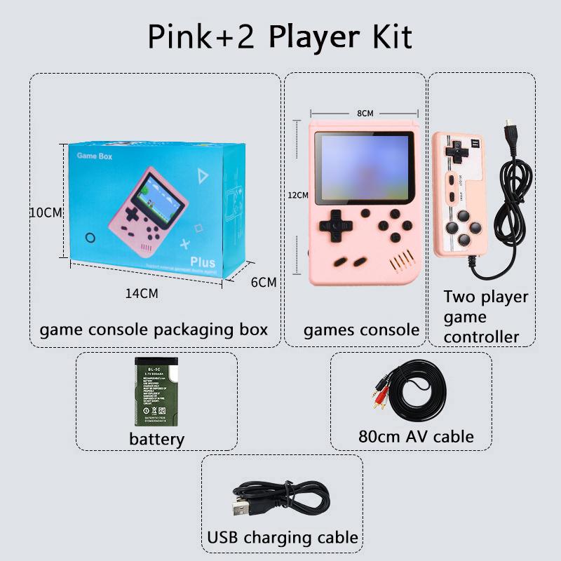 Retro Taşınabilir Mini El Video Oyun Konsolu 8 Bit 3.0 Inç Renkli LCD Çocuk Renkli Oyun Oyuncu Dahili 500 Oyun