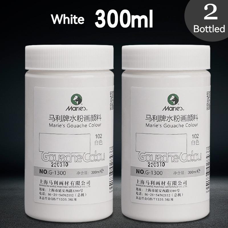 Durable 300-100ml Gouache Paint Smooth Texture Hand-Painted Sketch Diy Paints Tool Art Painting Supplies White Gouache Pigments