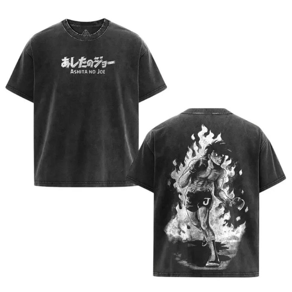 T-shirt Giapponese Hot Anime Joe di Domani Joe Yabuki T-shirt Lavata Comoda Oversize Unisex Alta Qualità Prodotto Caldo Morbida per l'Uso Quotidiano Top Fresco
