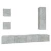 5 piece TV cabinet set concrete grey particleboard