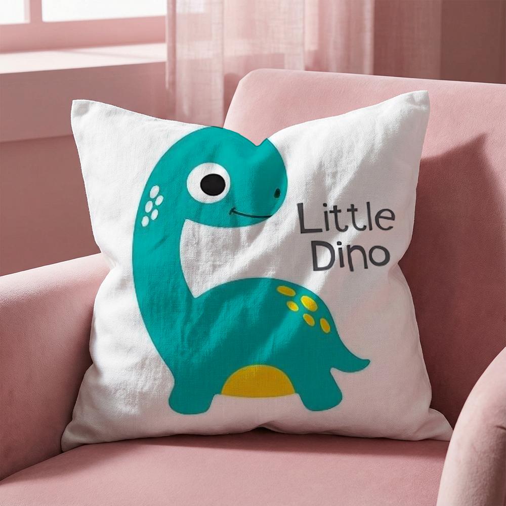 Cute Jurassic Dinosaur Cushion Cover Multi-Scene Pillow Cover for Home & Car - Reversible, Soft & Durable for Daily Use