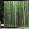 Bamboo Print Shower Curtain, Picture Of A Forest Exotic Fresh Jungle Vision Tall Shoots Tropic Art, Cloth Fabric Bathr