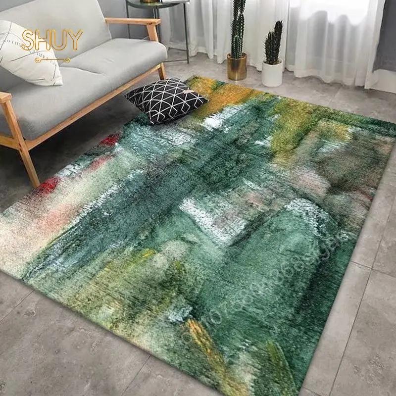 American Style Green Carpet for Living Room Bedroom Large Area Floor Mat Decoration Anti-slip Design Lounge Balcony Corridor Rug