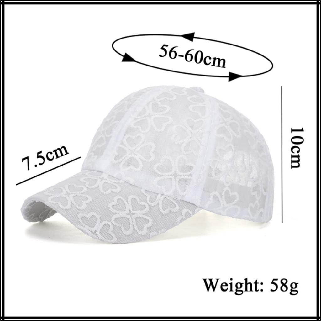 Mesh CA691 [White Fang] Cap, Four-Leaf Clover, Sports, Running, Outdoor, Women's, Men's, (White)
