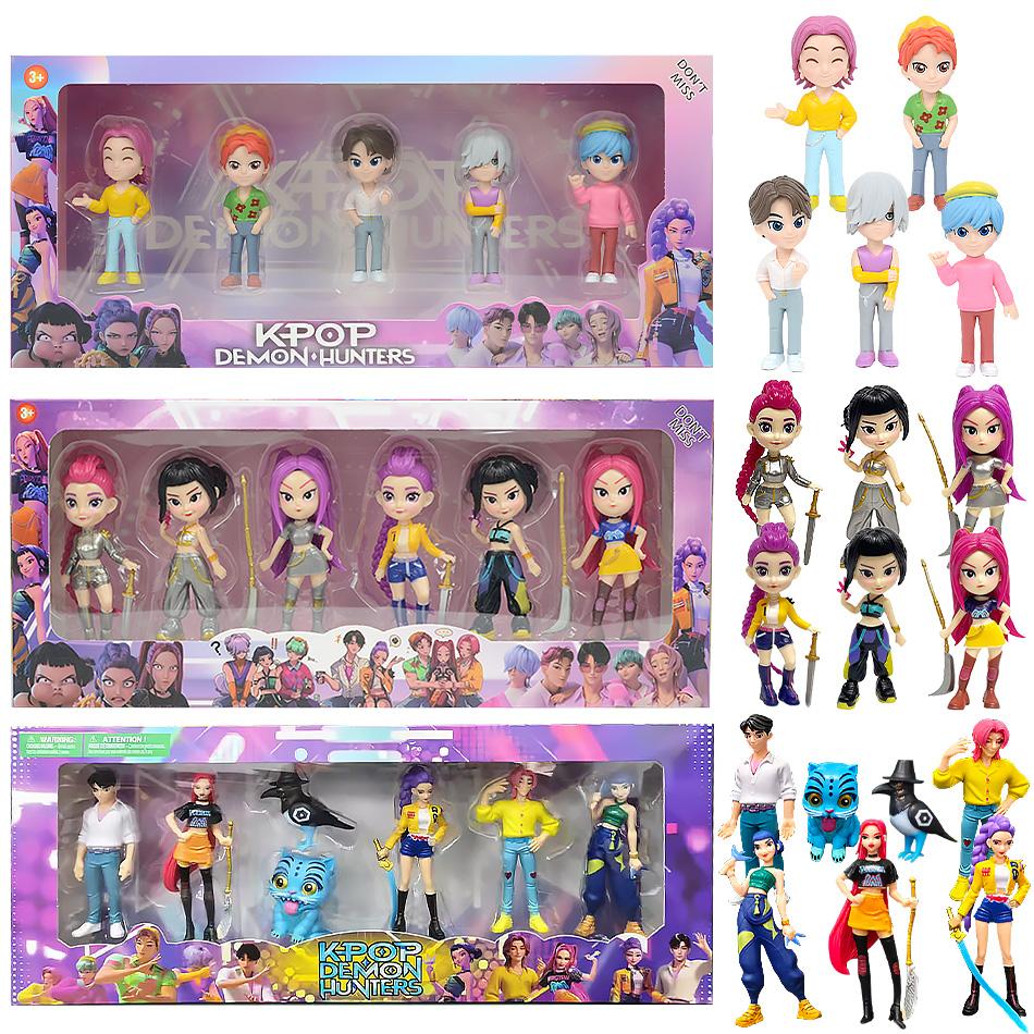 100% NEW Kpop Devil Hunter Rumi Zoe Mira anime polyvinyl chloride character collection desktop trinkets Childrens New Year gift