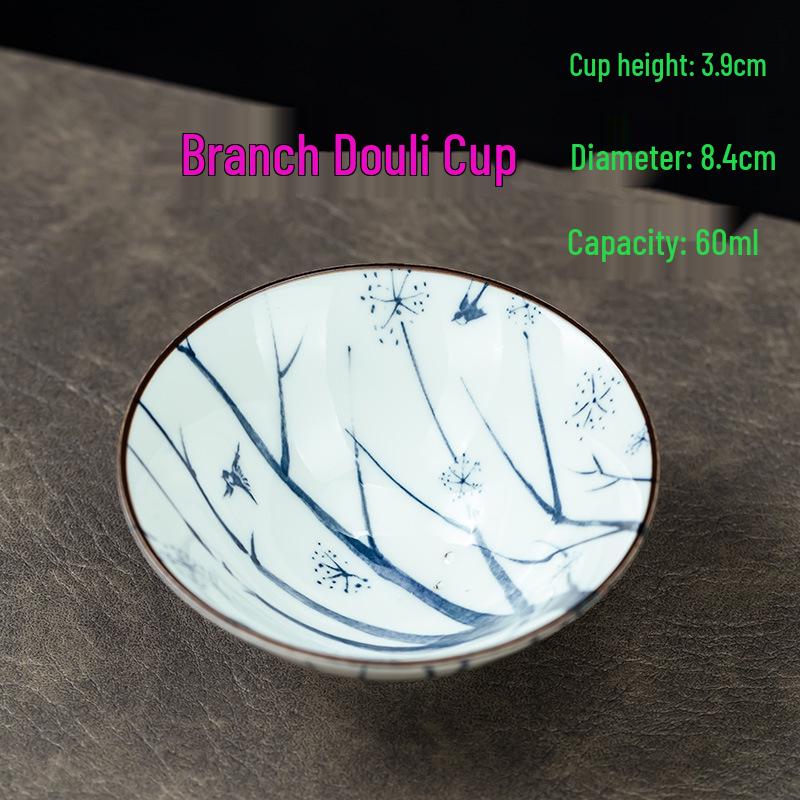 

Сине-белая чашка доули: Белая фарфоровая керамическая пиала Дэхуа для чайного набора для кунг-фу