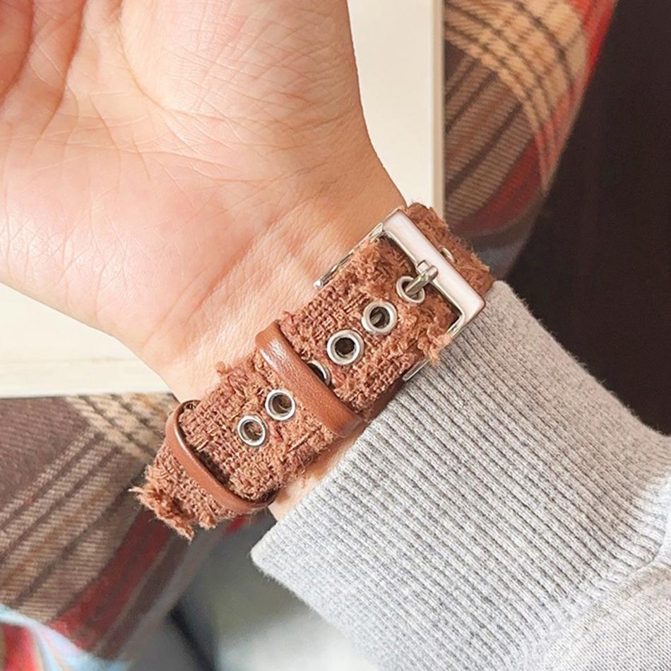 Plush Lattice Leather Bracelet For Apple Watch Band Series S11/10/9/8/7/6/5/Ultra iWatch Strap 49/46/45/44/42/41/40/38mm Elegant
