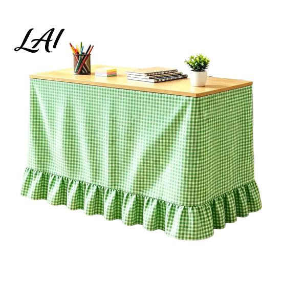 Classroom Desk Cover Gingham Ruffled Table Skirt Cottagecore Teacher Skirt for Classroom Plaid Tablecloth Birthday Wedding Baby Shower Party