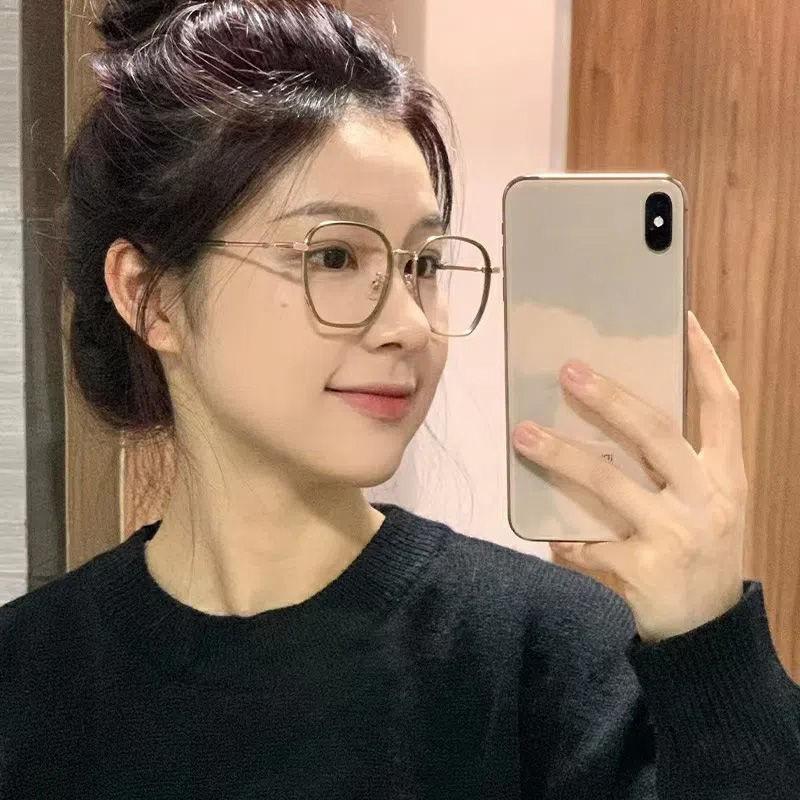 Blue Light Glasses Female Alloy Diopter Polygons Luxury Spectacle Premium Green Metal Gents Myopia Minus Ladies Optical Male Vision Eyewear Eyewear