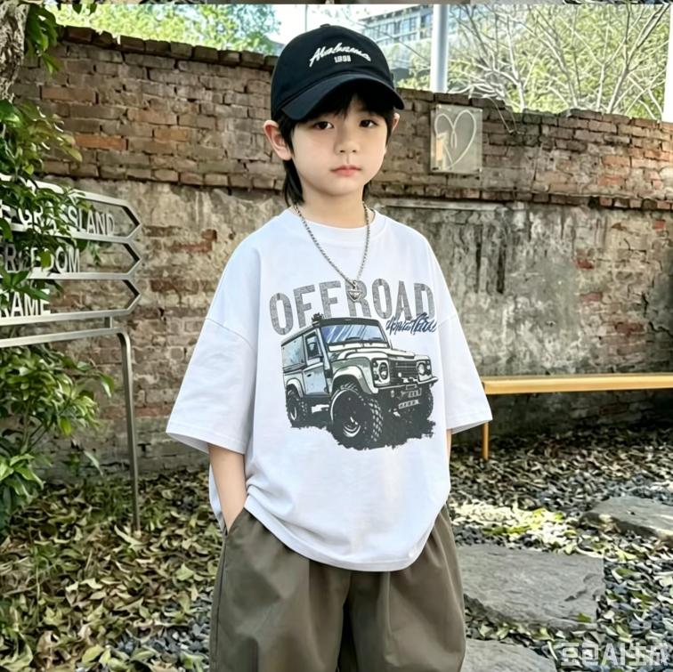 100 Cotton Cute Tshirt for Children  Boys and Girls Baby Truck Print Soft and Comfortable Baby Top 100