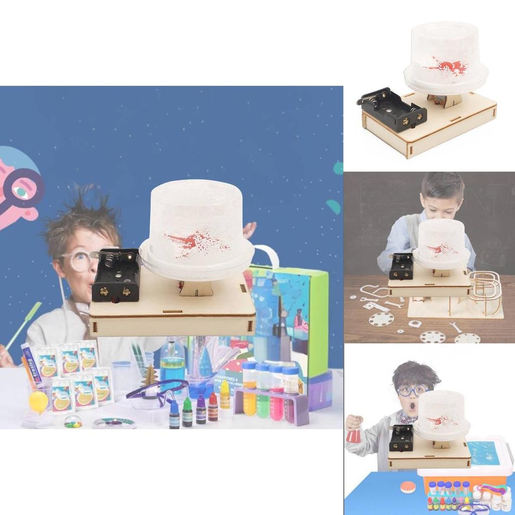 Educational Diy Electric Static Snow Toy Science Experiment Kit For Kids Wood Material