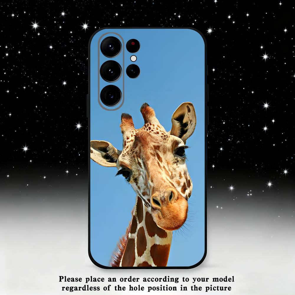 

Giraffes Cute Animal Phone Case For Samsung S25,S24 Ultra,S20,S30 plus,S22 plus,S23,S30 Ultra 5G Silicone Black Shell Samsung S21Ultra