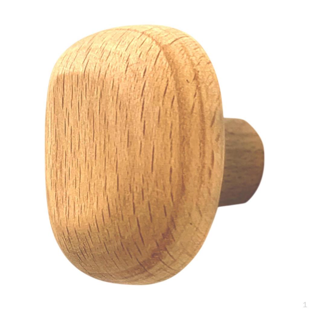 Coat Hook in Wood, Wall-Mounted Organizer with Dresser Drawer Knob