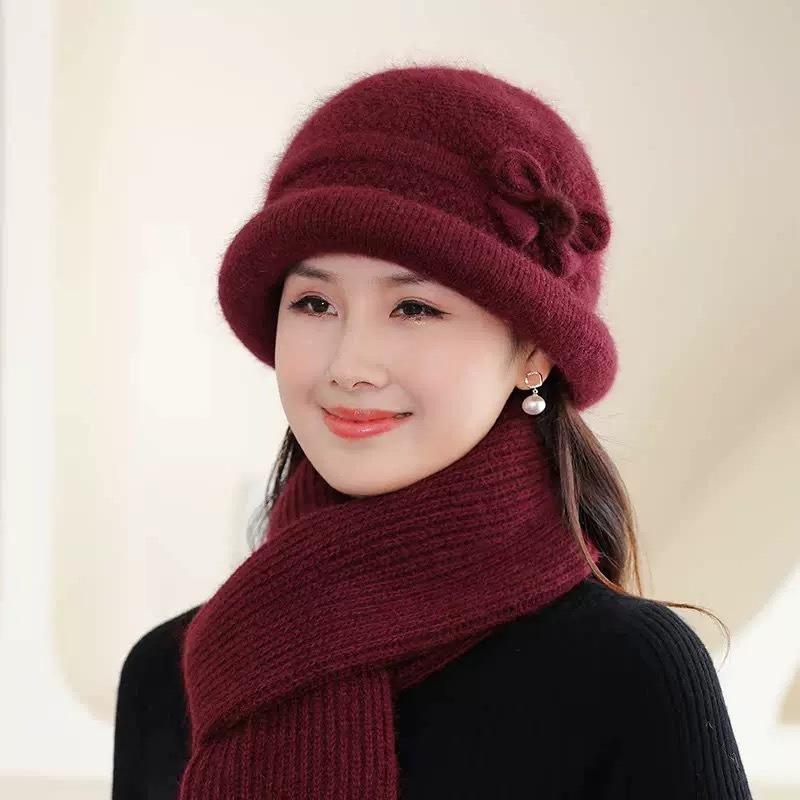 Cap winter warm rabbit fur hat female winter mother-in-law hat fleece basin hat