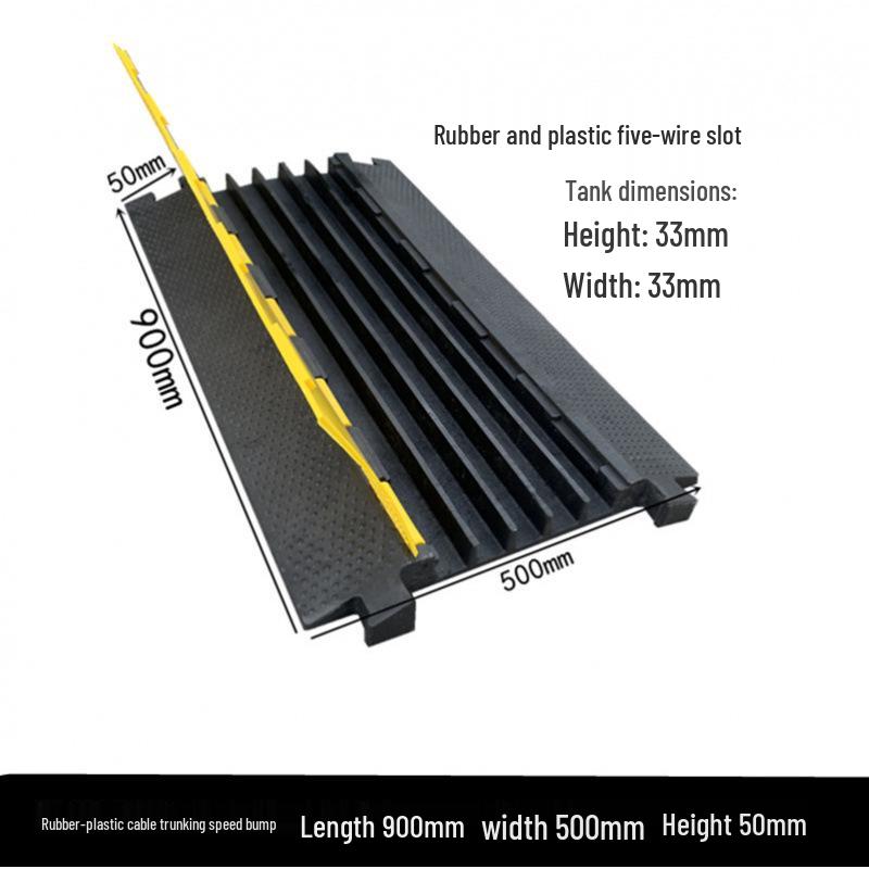 Rubber Cable Trunking Speed Bump - PVC Indoor/Outdoor Cable Protection Channel Cover