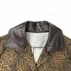 USED/Made in Japan miss ashida Leopard Cotton Tailored Jacket S Women Brown Faux Leather Collar