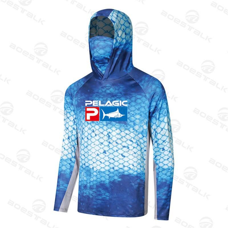 

Ocean Fishing Shirt Sunscreen Suit Long-sleeved Anti-ultraviolet Mask Hooded Upf 50+ XXL червоний