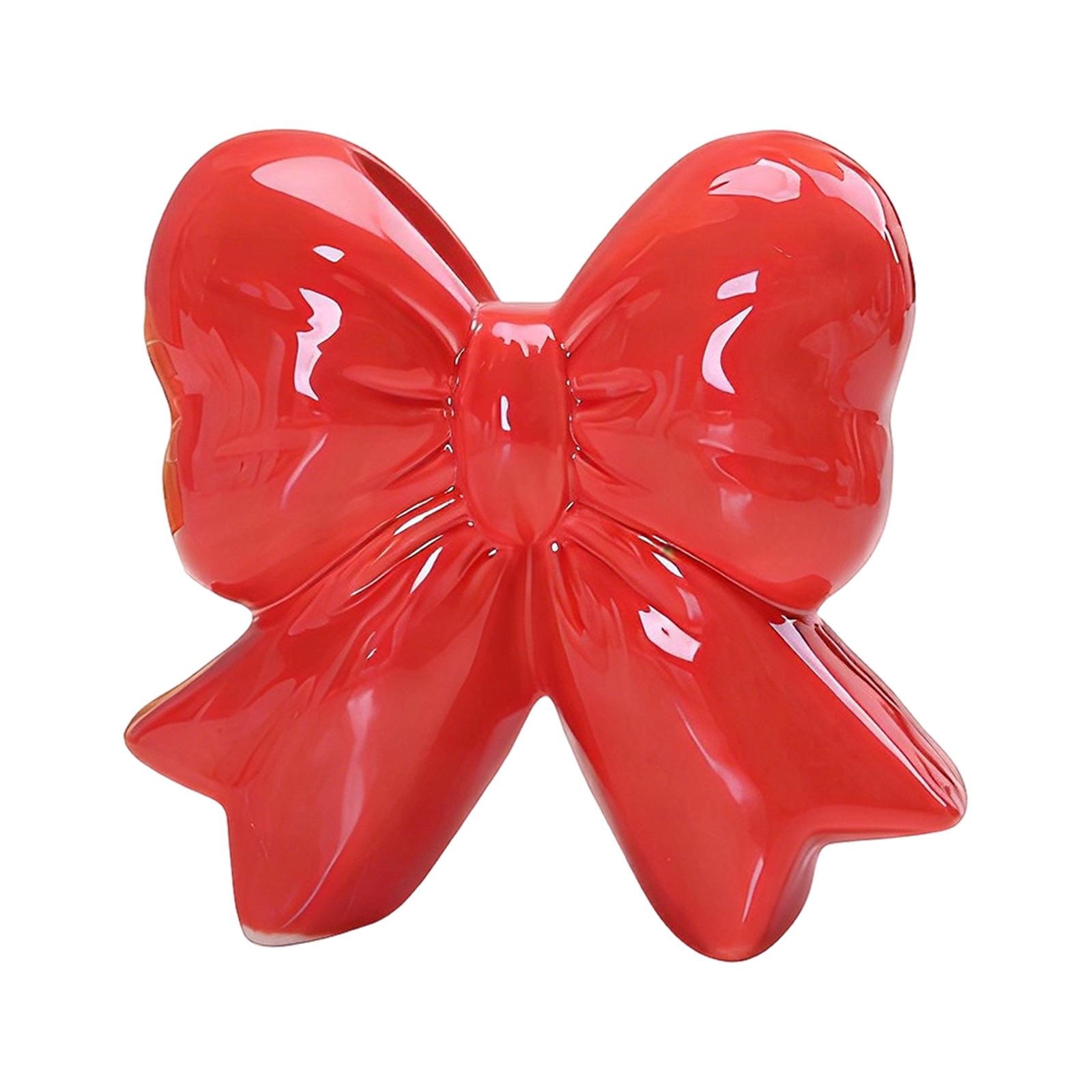 Bow Vase Ceramic Vase Minimalist Pampas Grass Flower Vase Modern Vase, Tabletop Bathroom Shelf Home Decor One Size