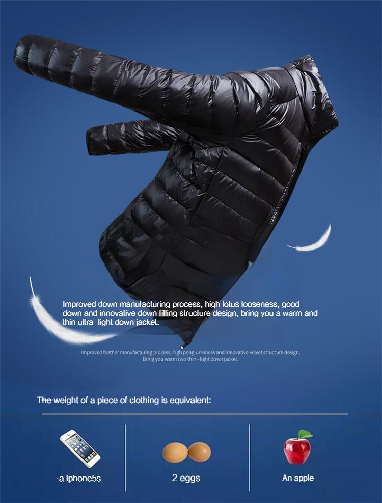 Ultra‑Light Men Packable Padded Winter Coat, Stand Collar Zip‑Up Puffer Jacket, Portable Drawstring Bag Included, Solid Outerwear