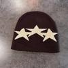 Beanie Fall Winter Knitted Cap With Star Pattern For Casual Gift Streetwear