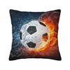 Soccer Ball In Fire and Water Throw Pillow Case Cushion Cover Soft Pillowcase for Bed Couch Sofa Office Car Decor 18x18 Inches