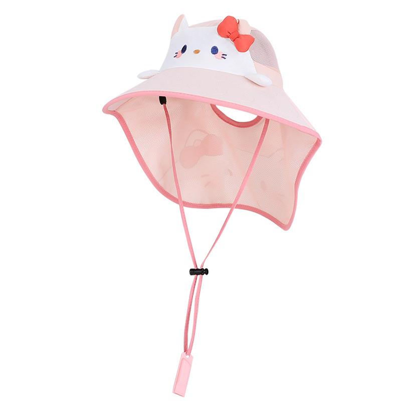 

Cartoon Kids Sun Hat With Large Brim And Whistle For Outdoor Sun Protection розовый