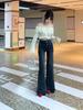 2025 Retro Hong Kong-Style Micro-Flared Slimming Jeans for Women – New Hot Spring & Autumn Fashion
