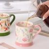 Internet-Berühmtheit Blume Keramiktasse, Vintage Blume Becher, Kaffeetasse, hochwertige Wasserbecher, Paar Souvenir Geschenk
