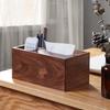 Amgo Walnut Tissue Box Table Napkin Dispenser Wood Paper Holder DecorativeHome Office Hotel